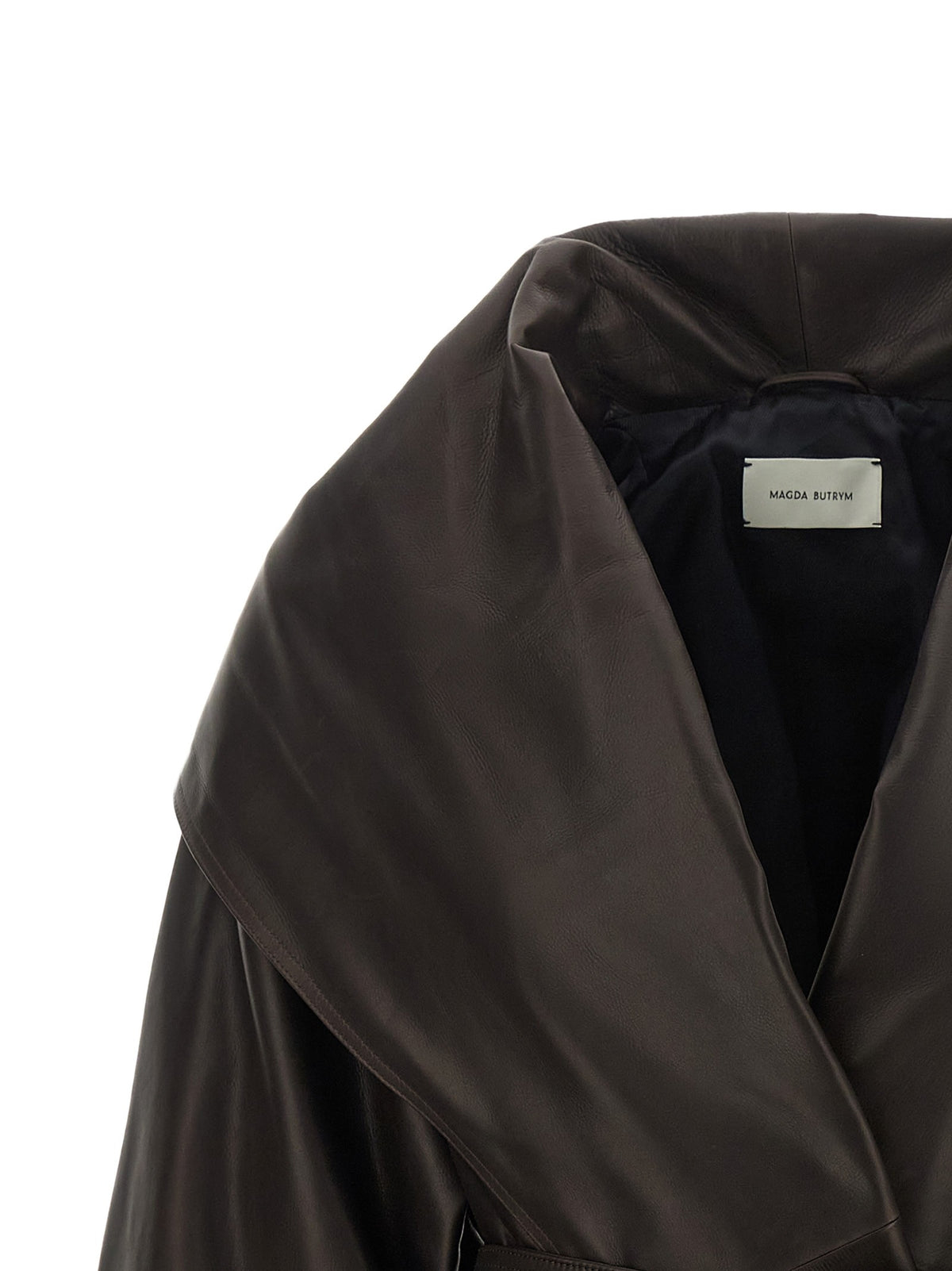 Shawl collar leather jacket