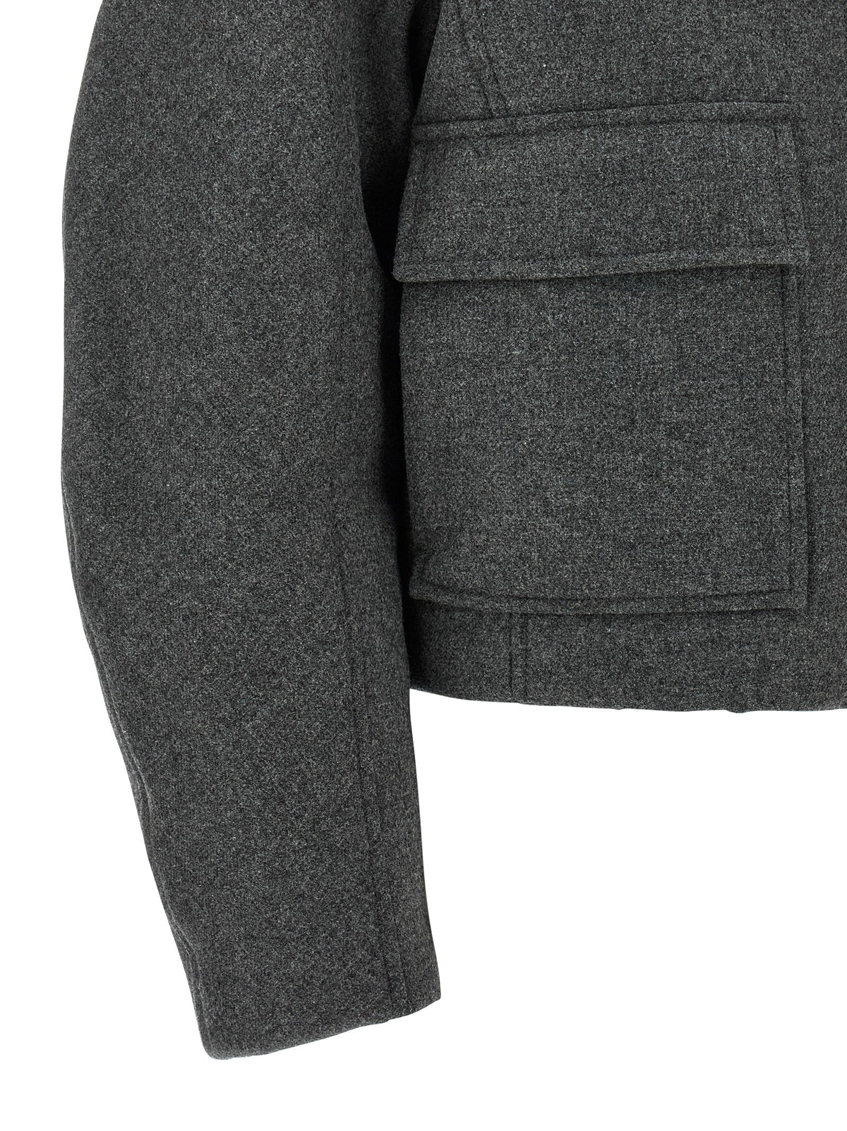 Shearling collar cropped jacket