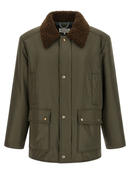 Shearling collar parka