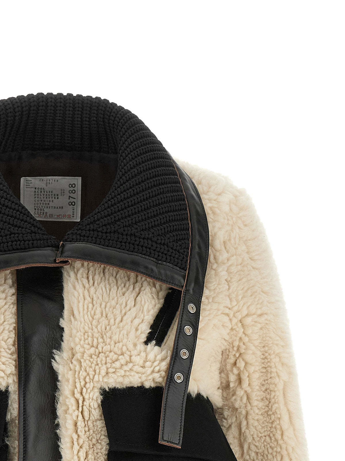 Shearling effect wool jacket