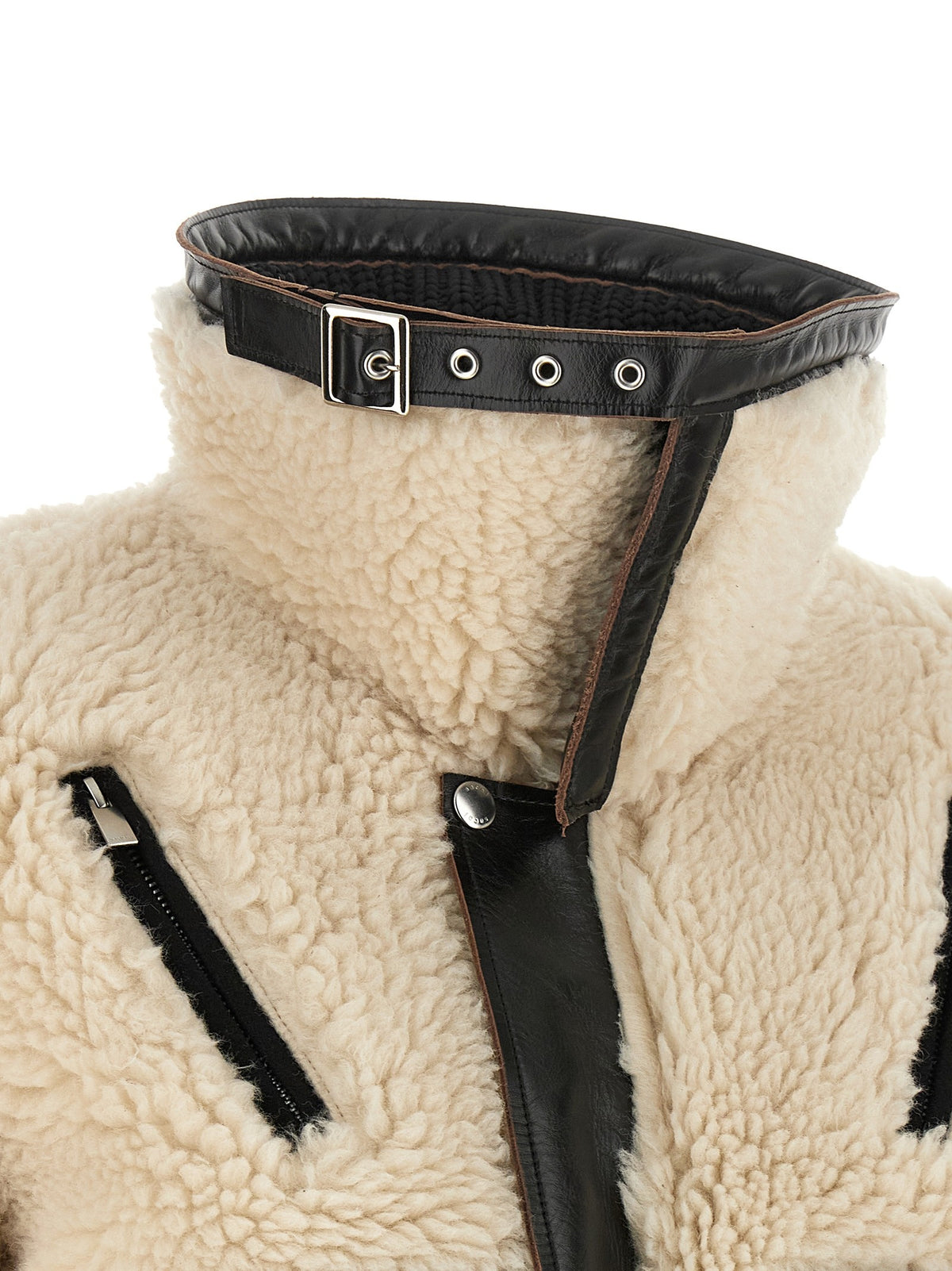 Shearling effect wool jacket
