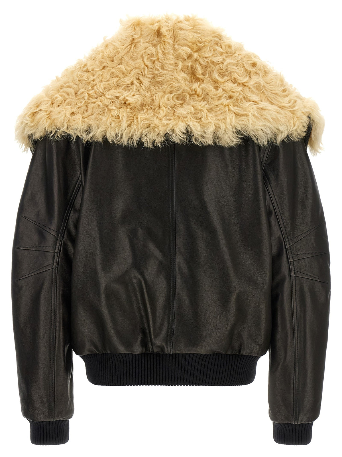 Shearling neck bomber jacket
