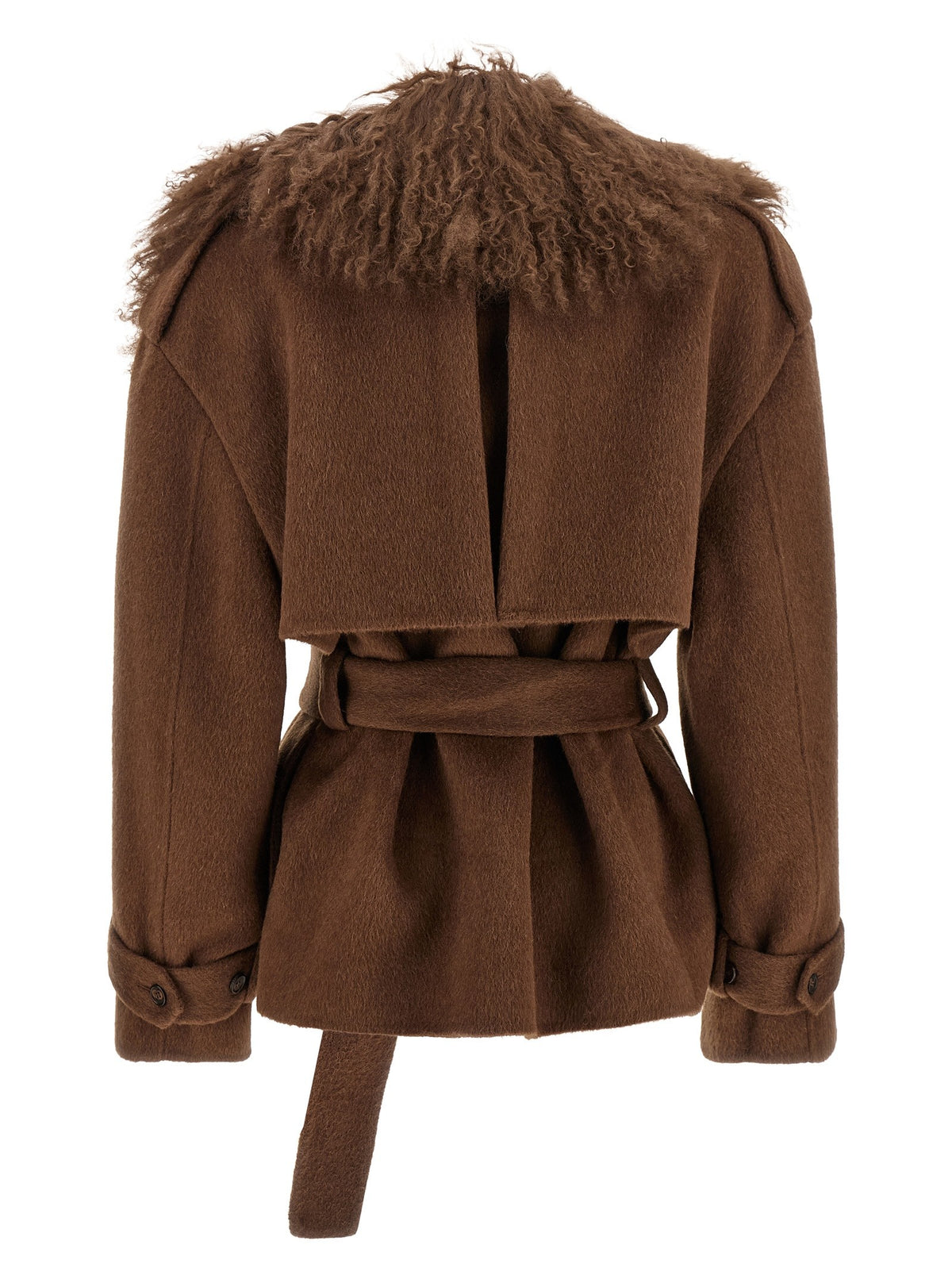 Shearling neck coat