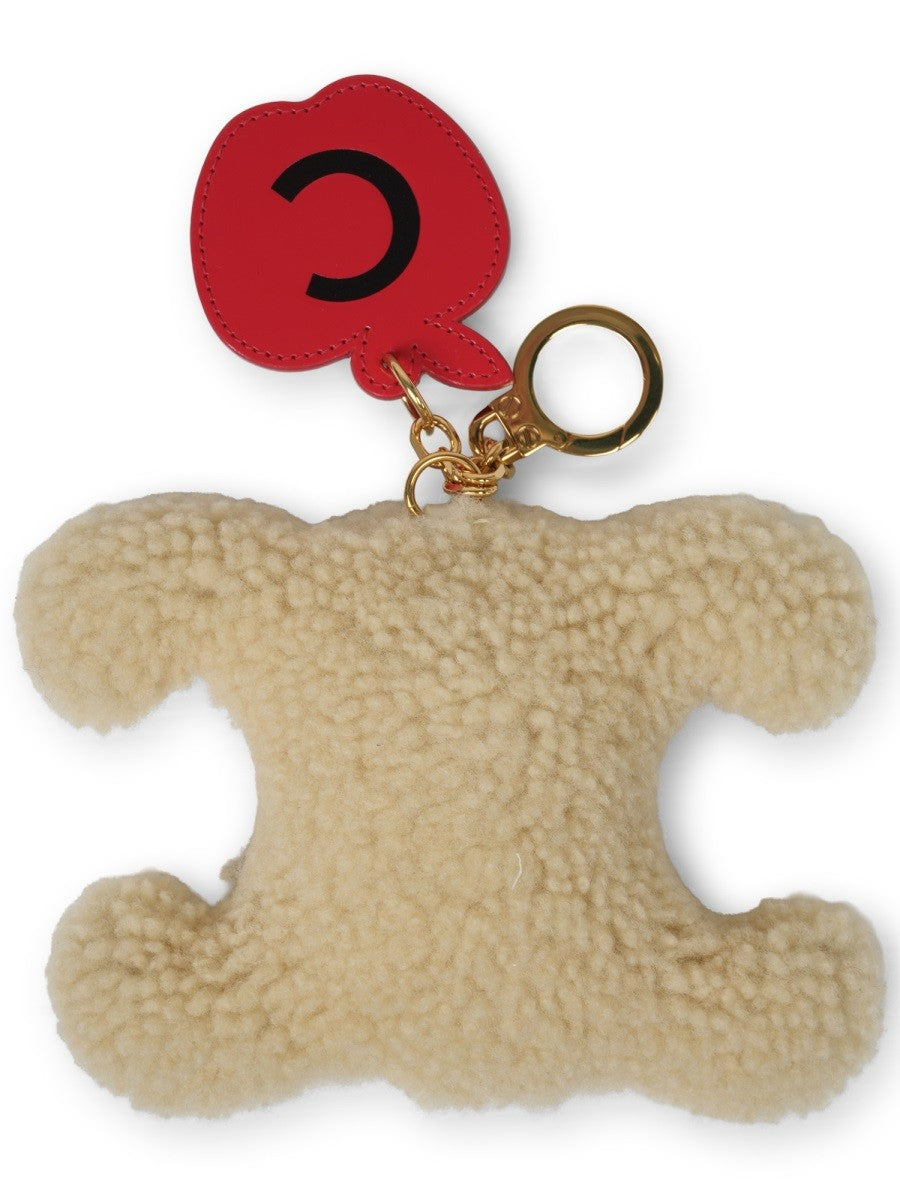 SHEARLING "TRIOMPHE" KEYCHAIN