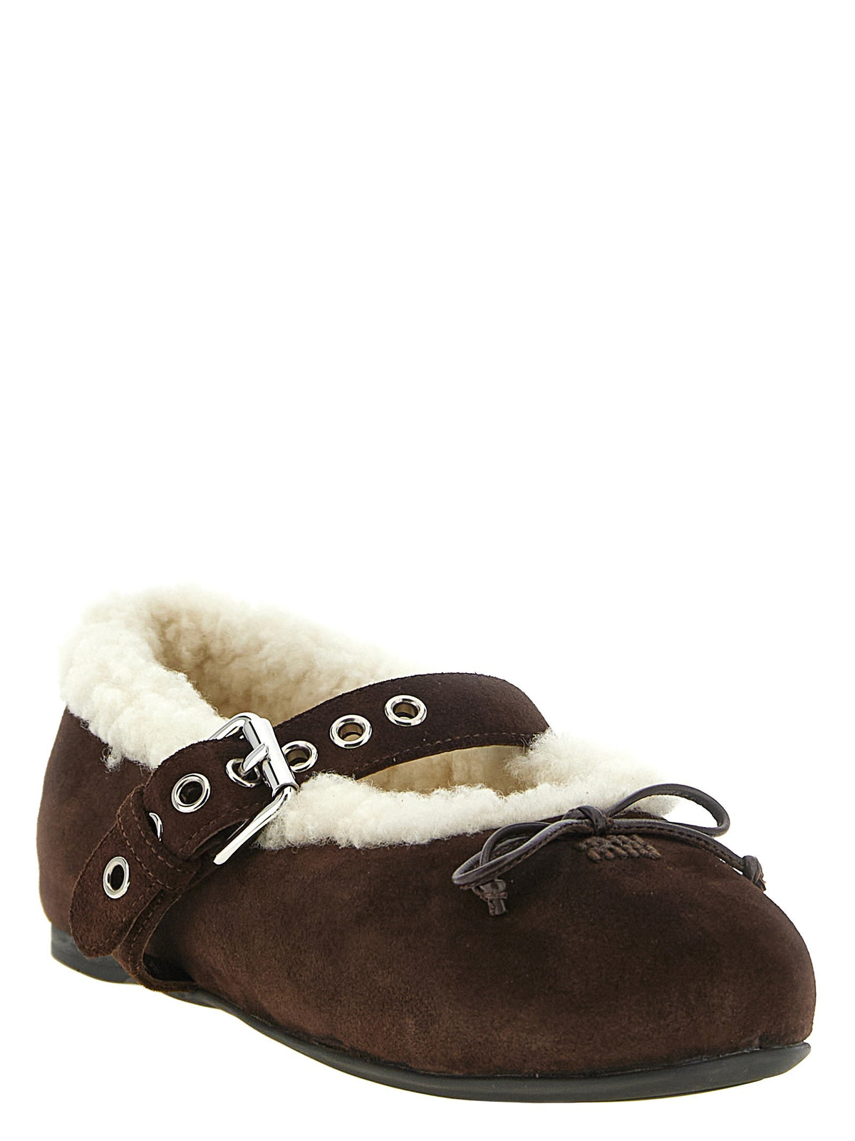 Sheepskin ballet flats