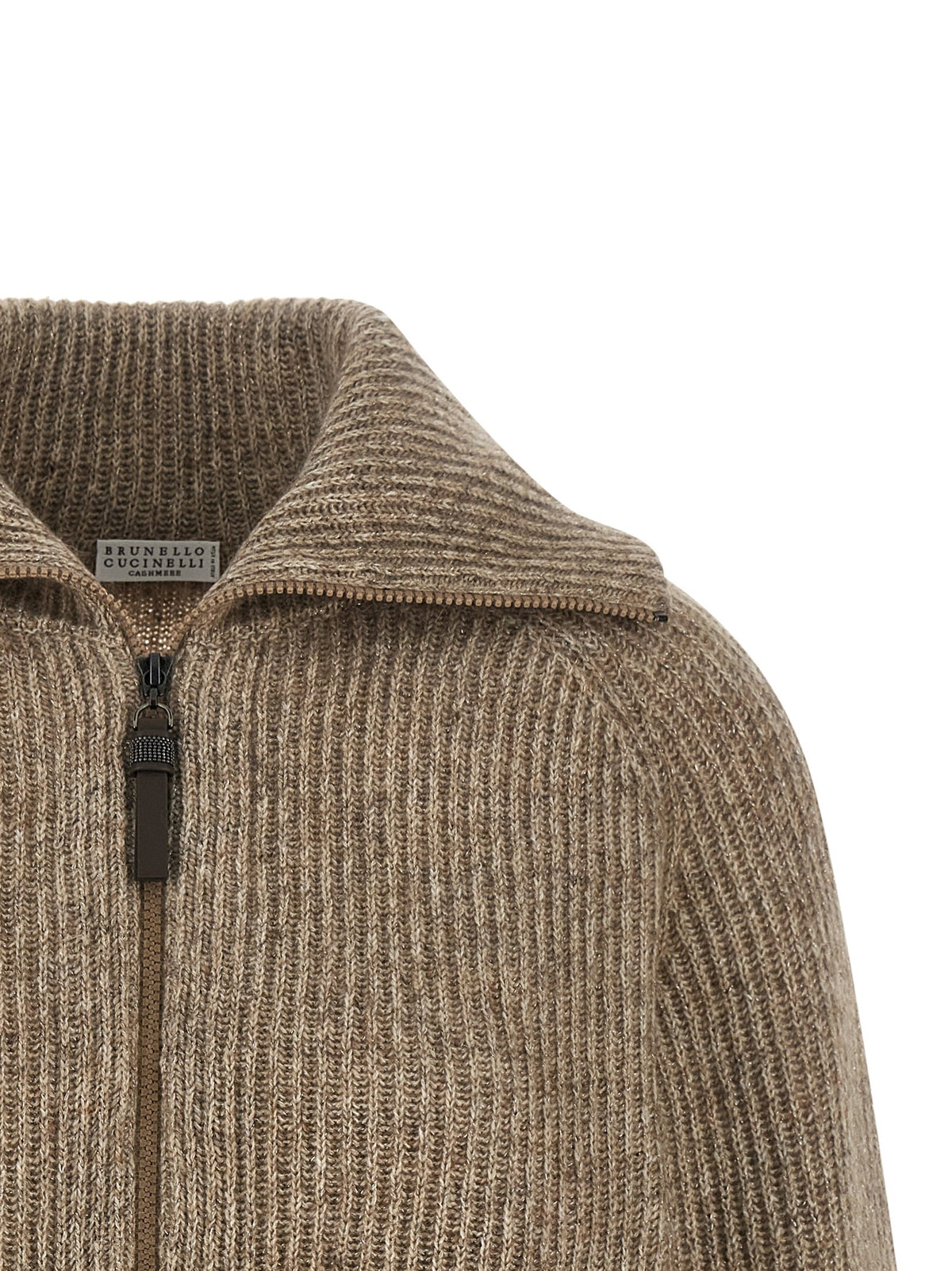 'Shiny Zipper Pull' cardigan