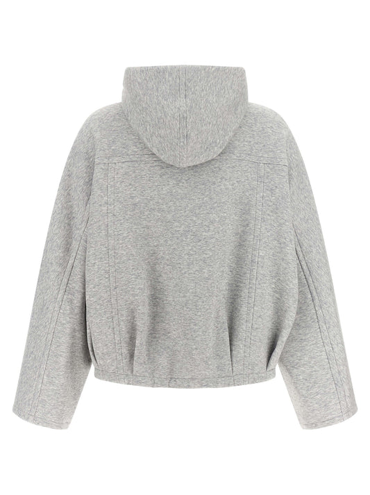'Shiny Zipper Pull' cropped hoodie