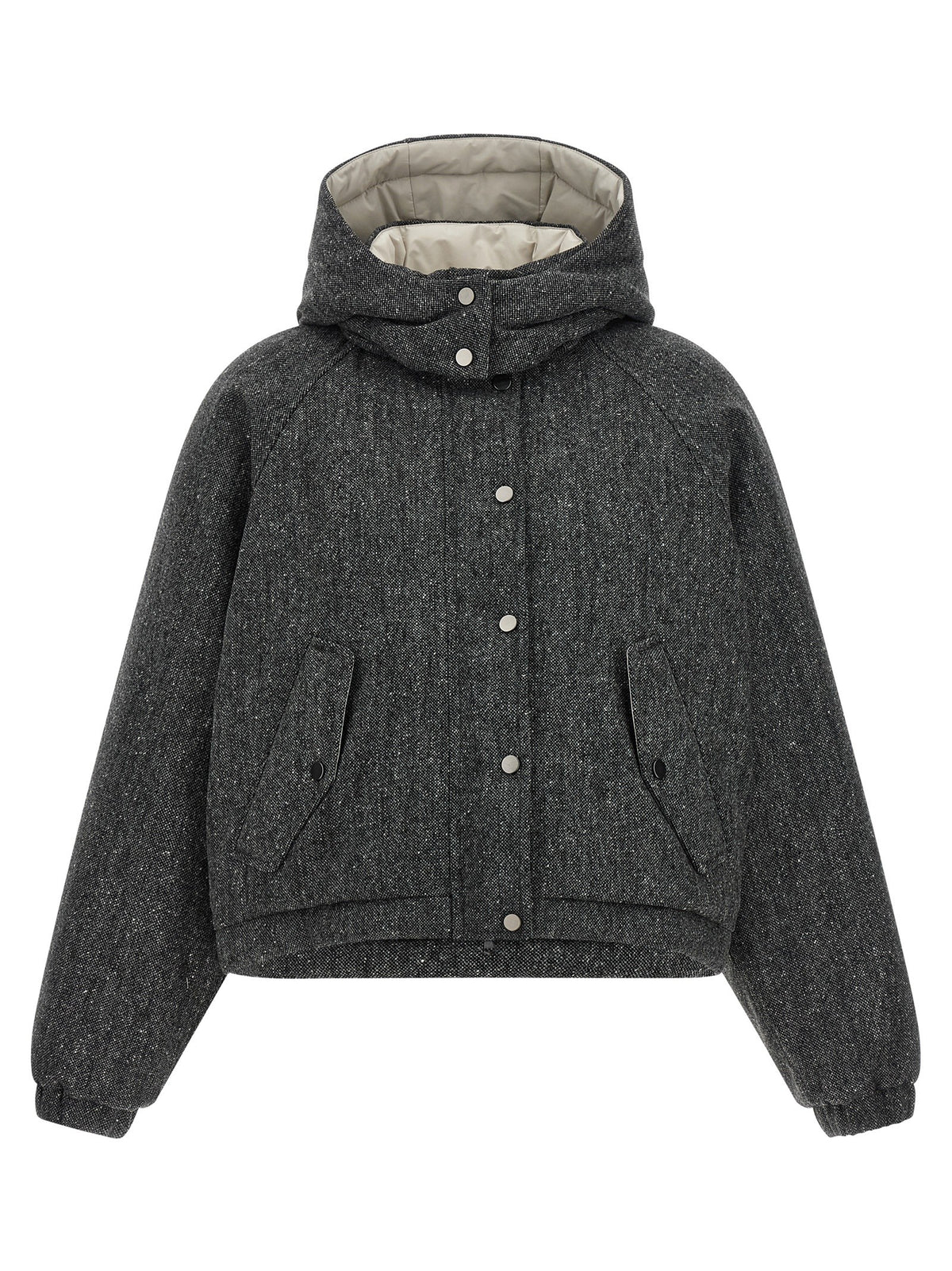 'Shiny Zipper Pull' down jacket