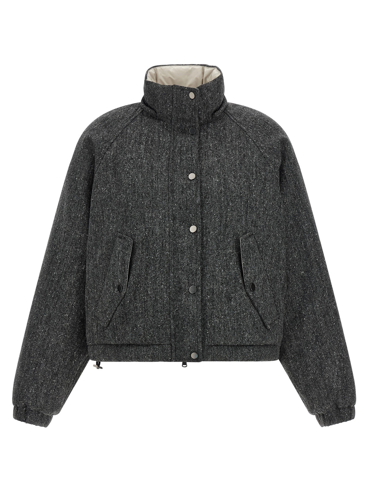 'Shiny Zipper Pull' down jacket