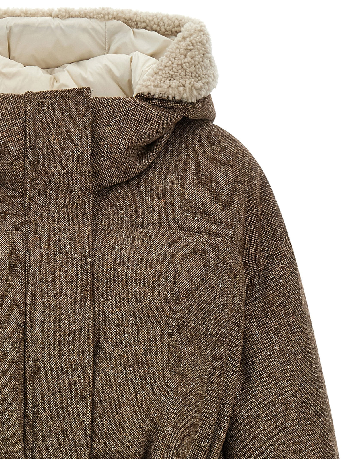 'Shiny Zipper Pull' down jacket