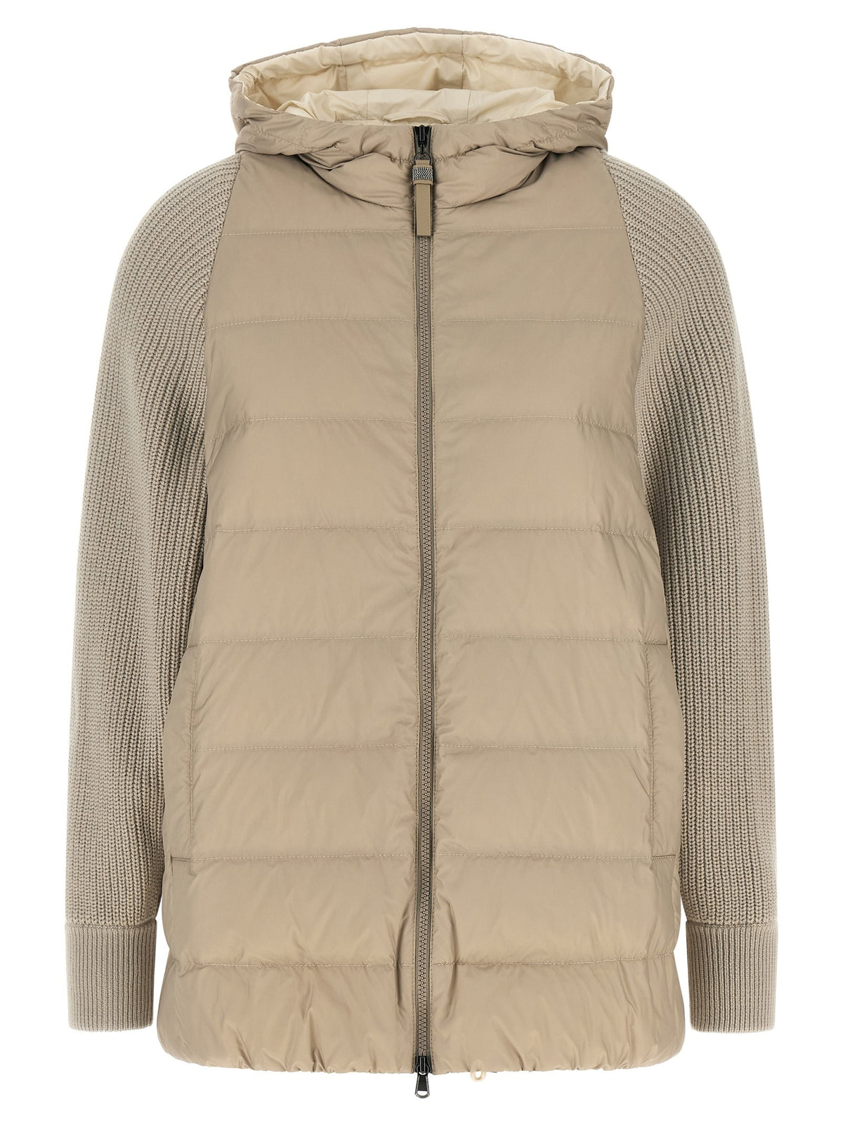 'Shiny Zipper Pull' down jacket