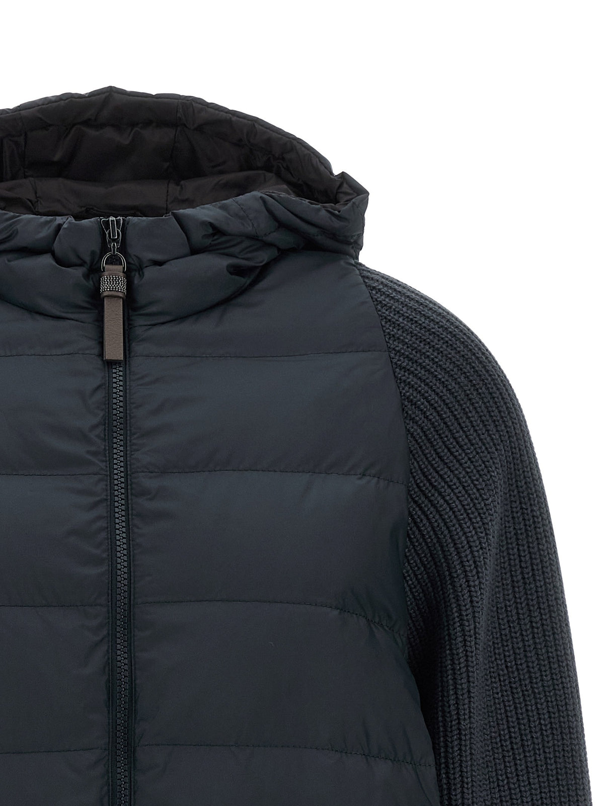 'Shiny Zipper Pull' down jacket
