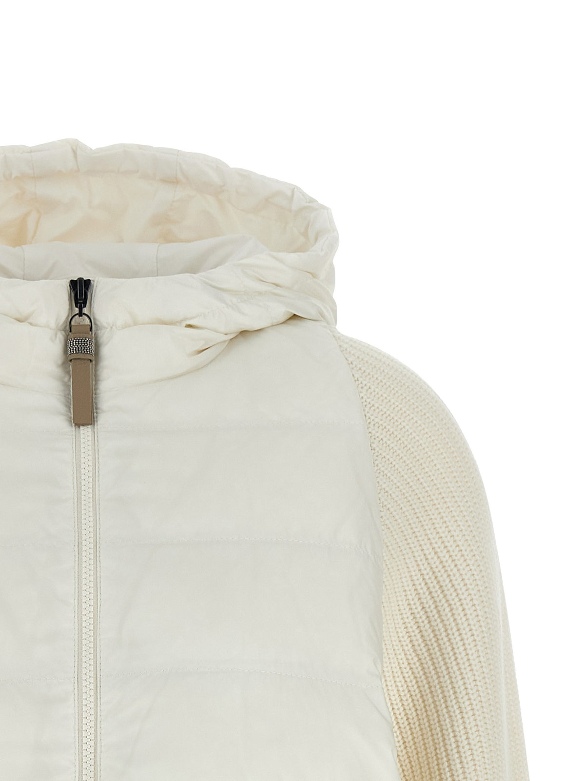 'Shiny Zipper Pull' down jacket