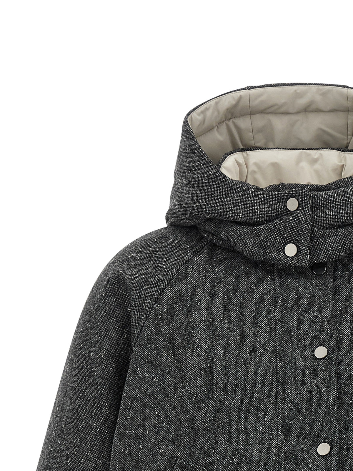 'Shiny Zipper Pull' down jacket