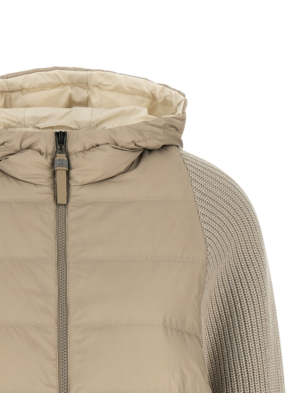 'Shiny Zipper Pull' down jacket