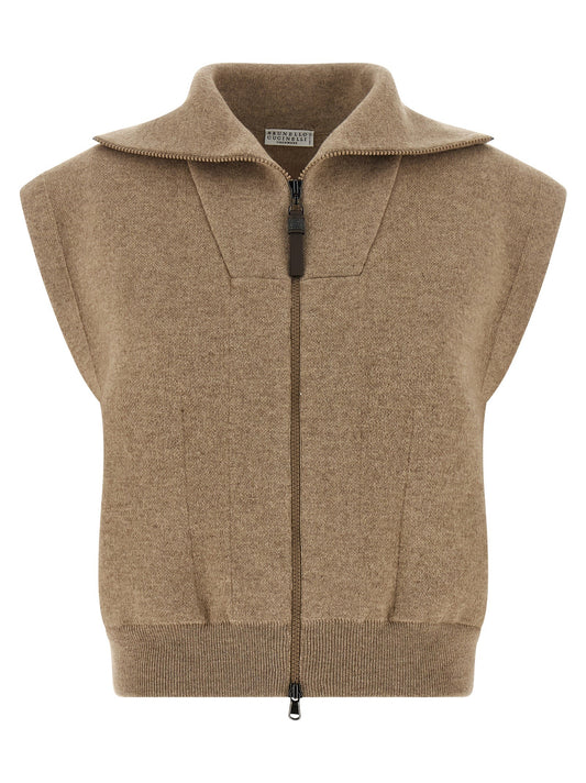 'Shiny Zipper Pull' vest