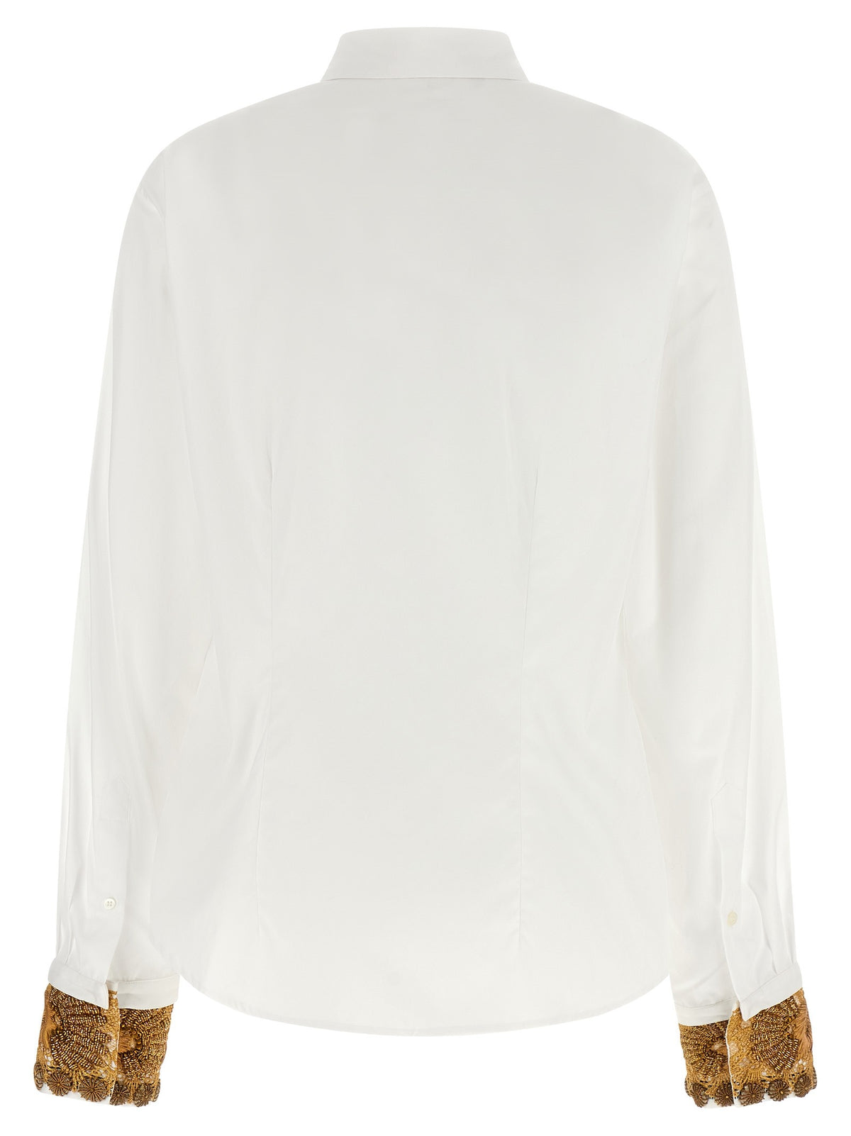 Shirt with embroidered cuffs