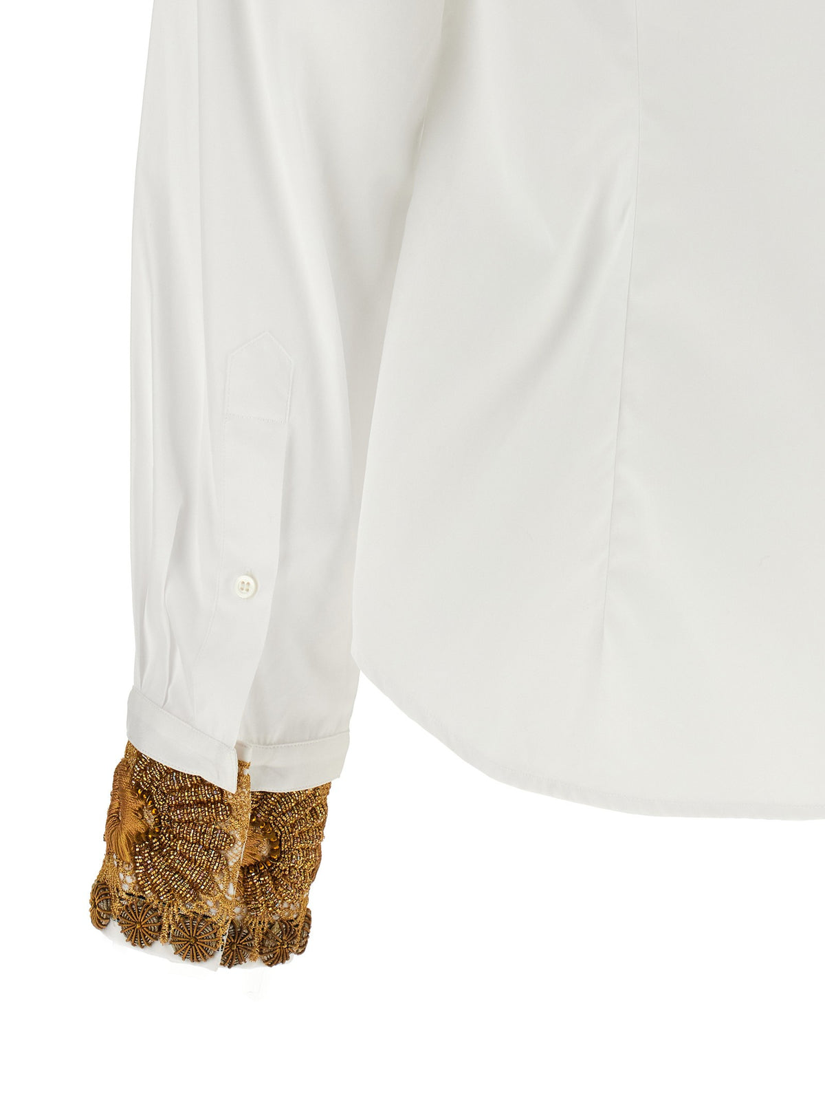 Shirt with embroidered cuffs