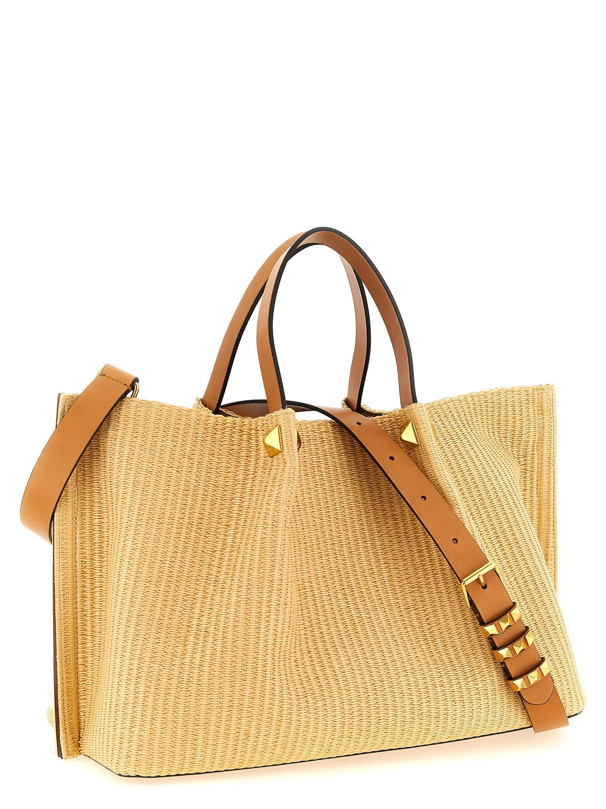 التسوق حقيبة Valentino Garavani Raffia متوسطة الحجم