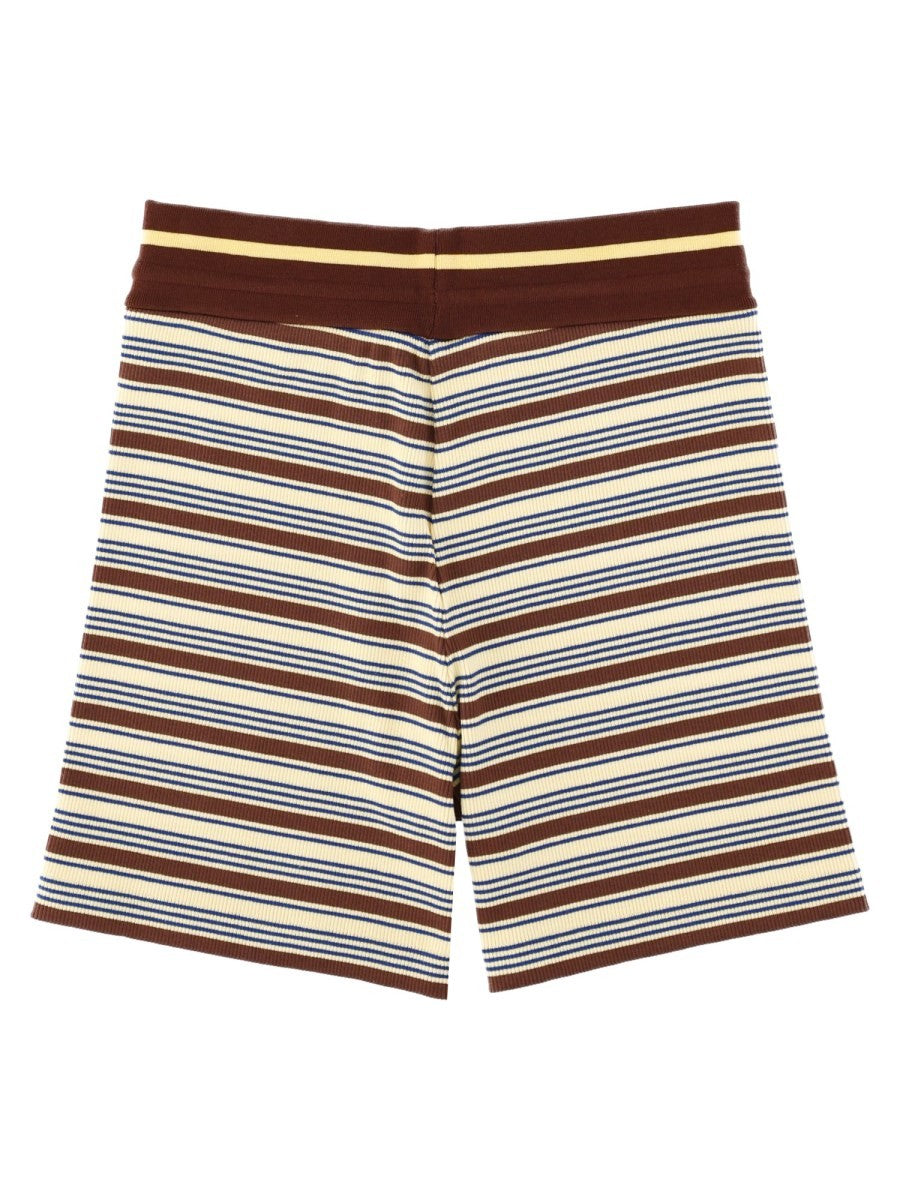 SHORTS IN MAGLIA DI COTONE A RIGHE
