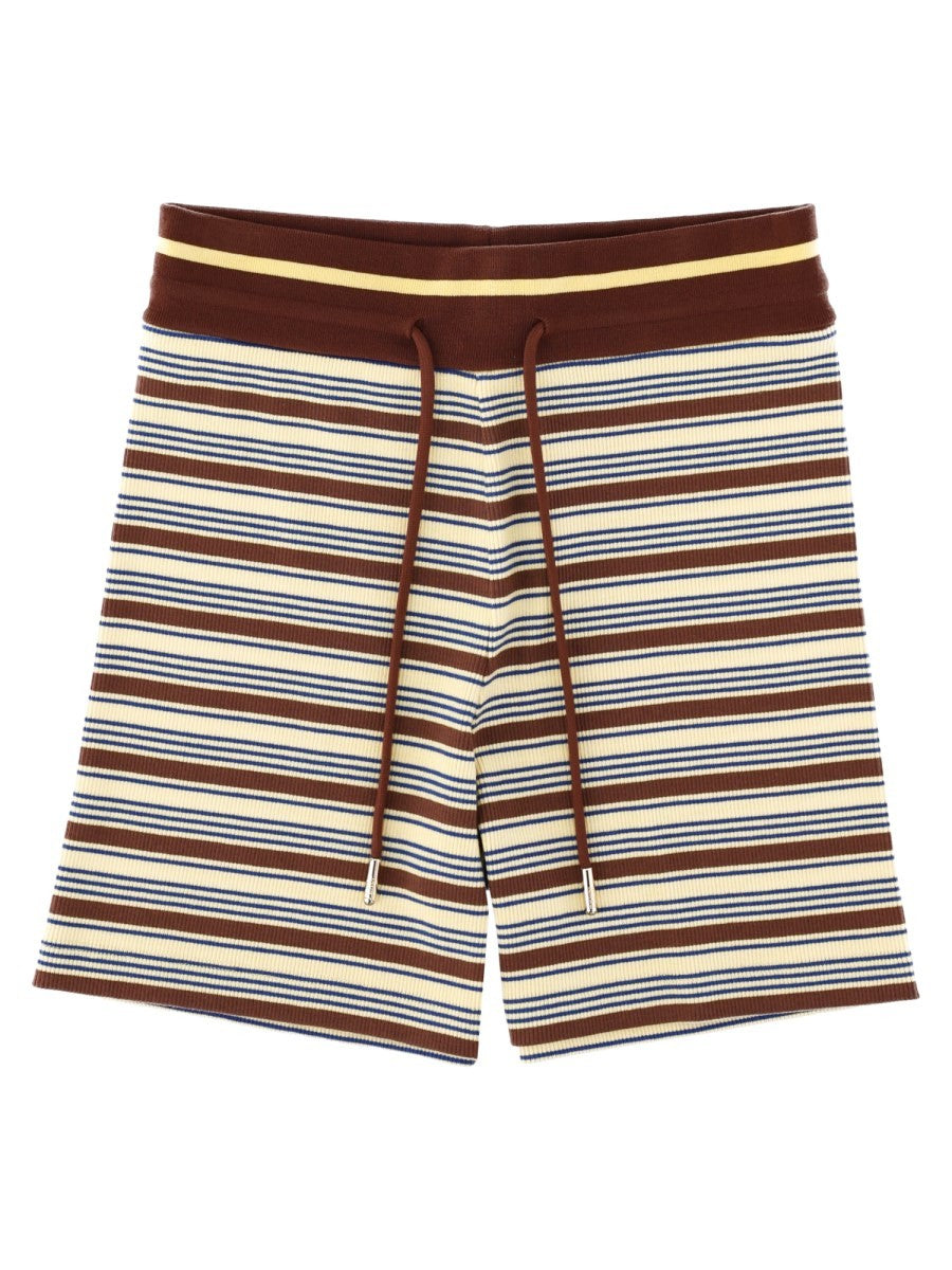 SHORTS IN MAGLIA DI COTONE A RIGHE