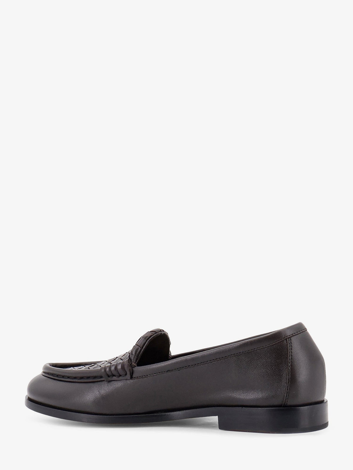 Silenzio leather loafers with Intrecciato motif