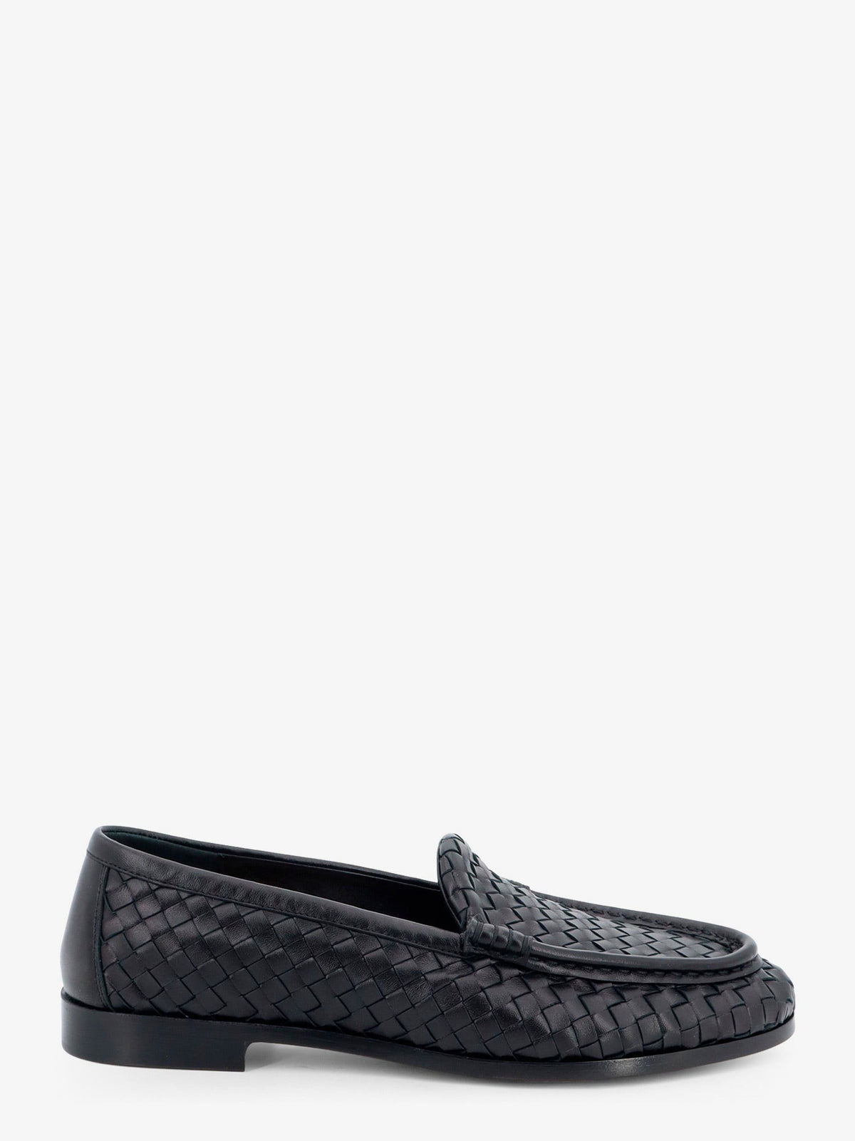 Silenzio leather loafers with Intrecciato motif