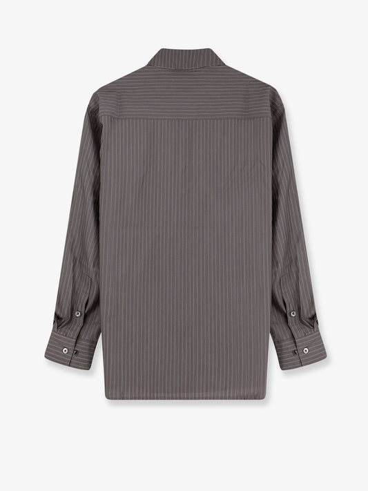Silk and wool blend shirt with striped pattern