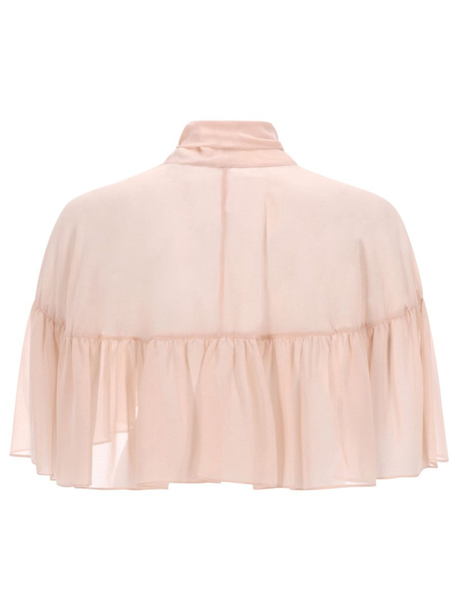 SILK CAPE WITH BOW