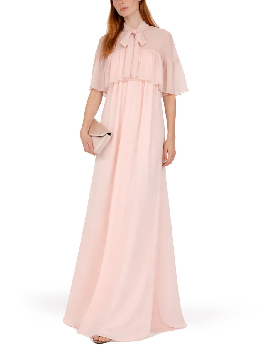 SILK CAPE WITH BOW