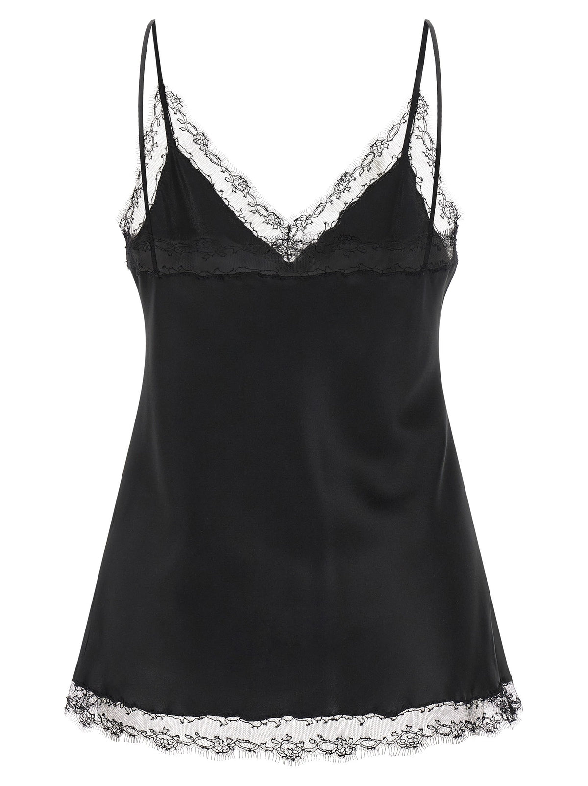 Silk Lingerie Top with Lace
