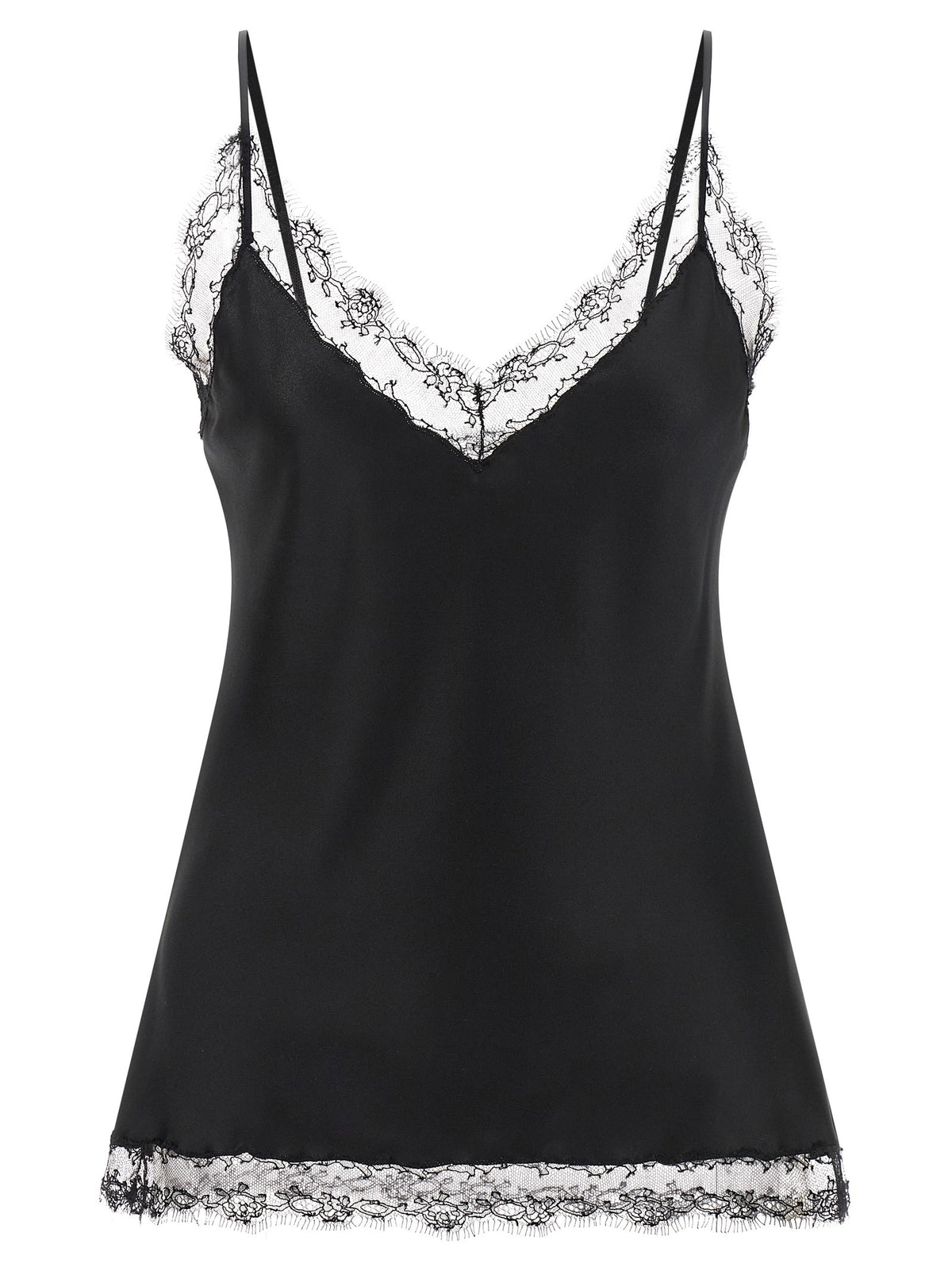 Silk Lingerie Top with Lace