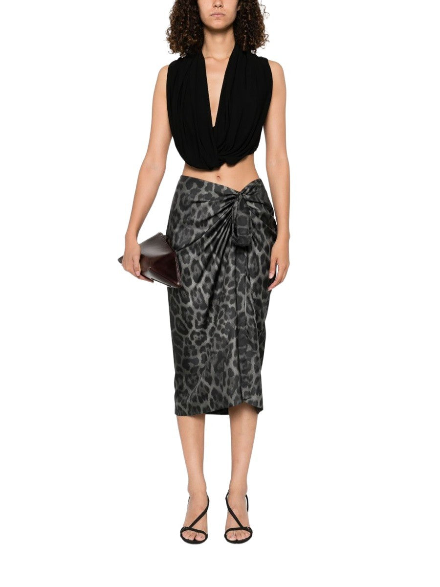 SILK MIDI SKIRT