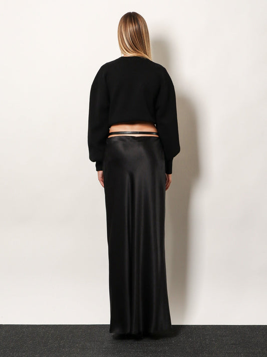 Silk midi skirt