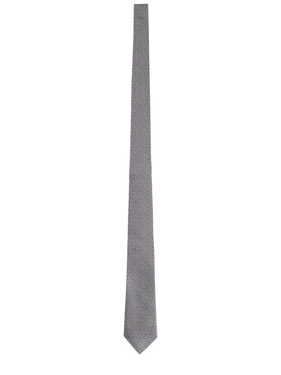 SILK TIE WITH CLAMPS
