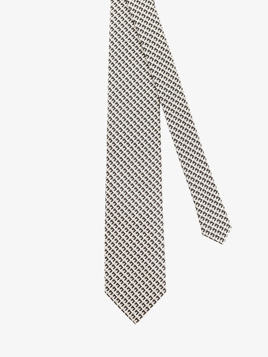 Silk tie with geometric pattern