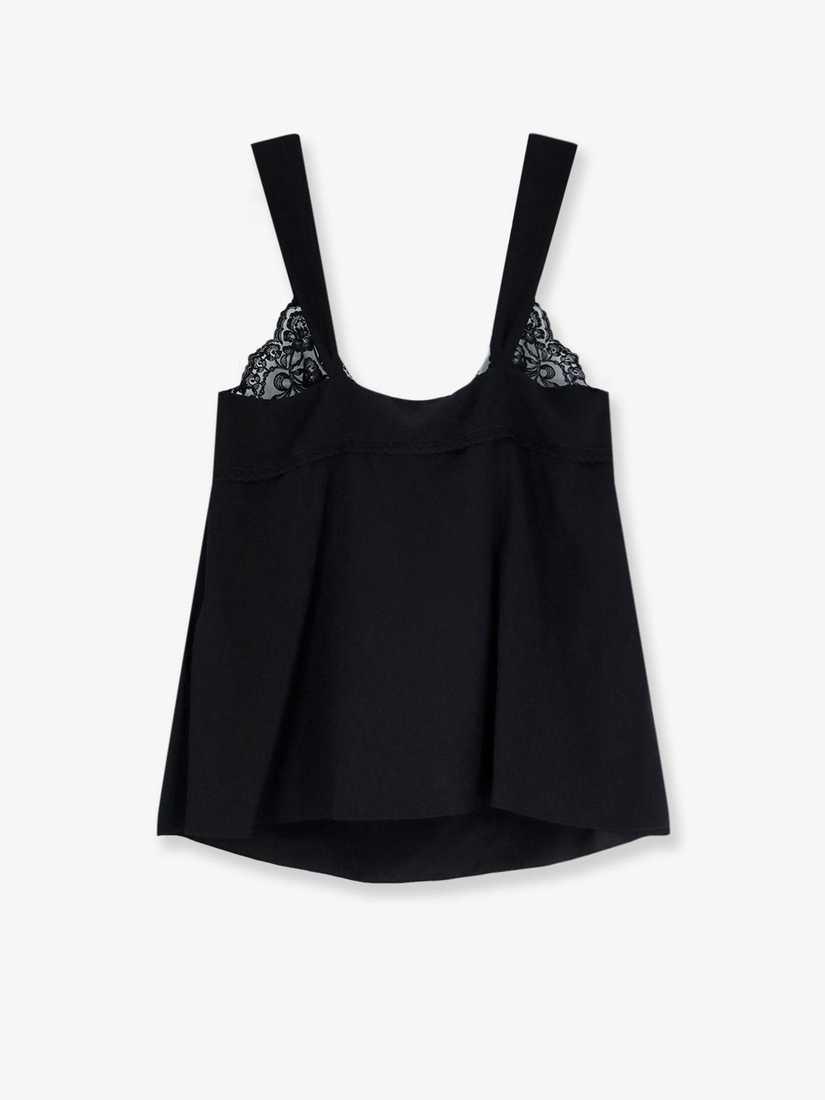 Silk top with lace profile