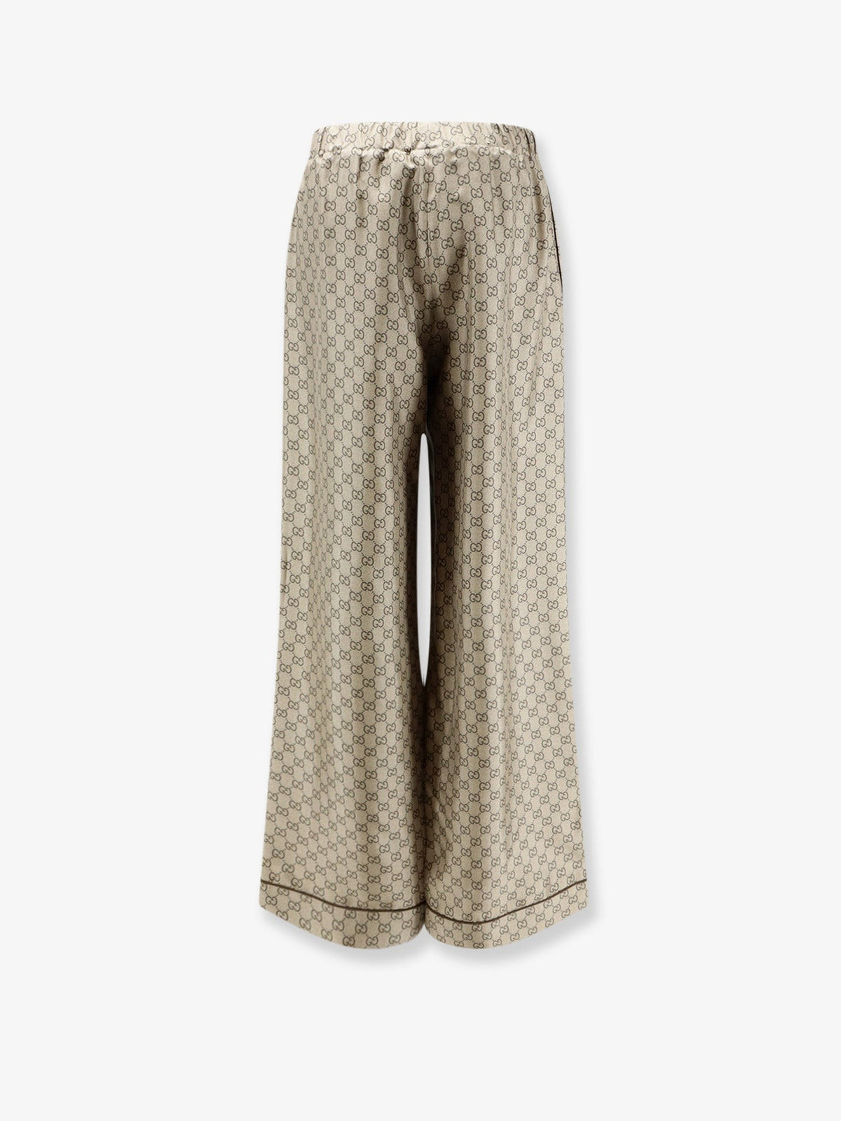 Silk trousers with all-over GG motif