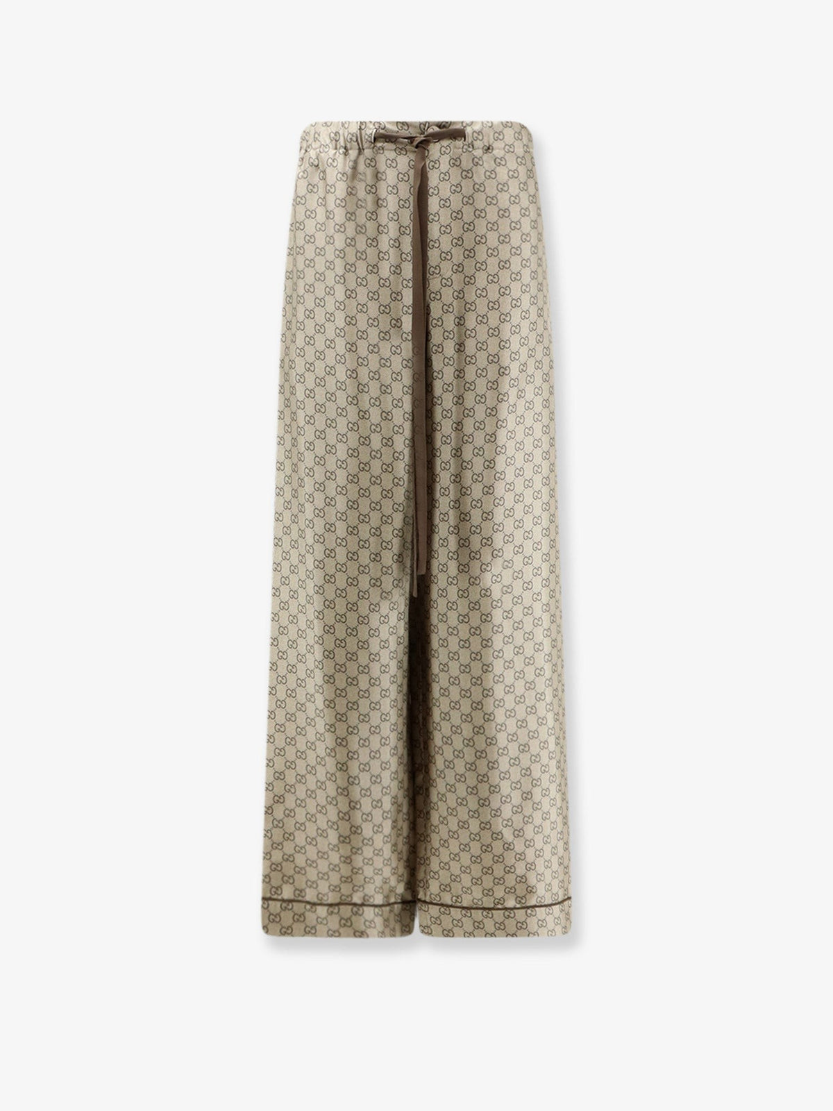 Silk trousers with all-over GG motif