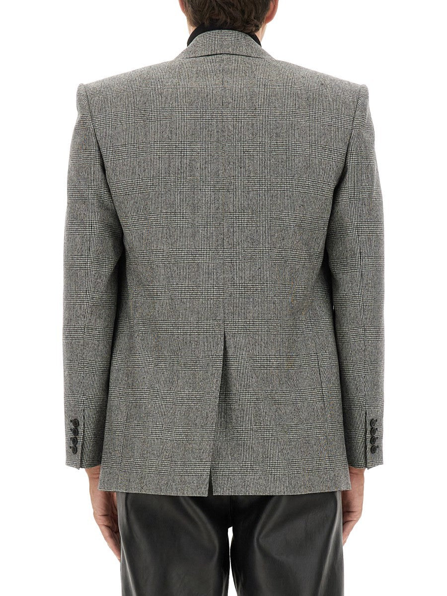 SINGLE-BREASTED WOOL FLANNEL JACKET