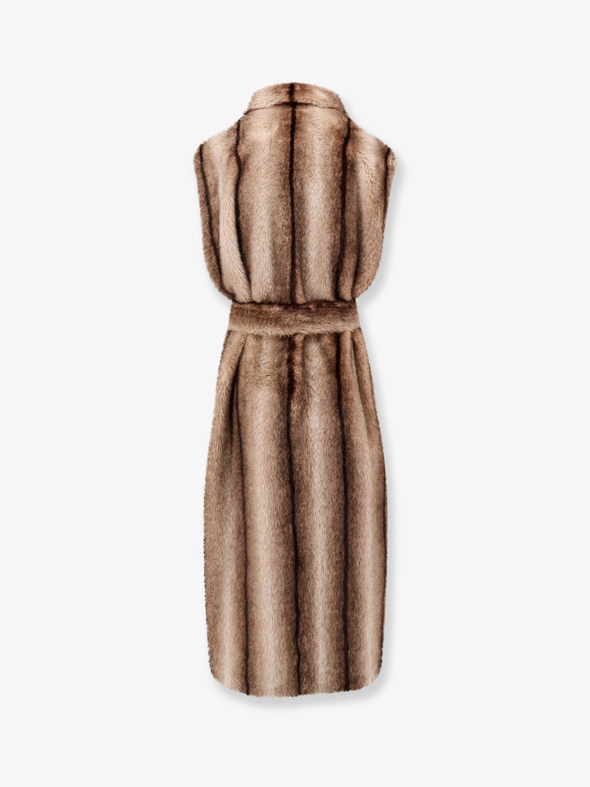 Sleeveless faux fur coat