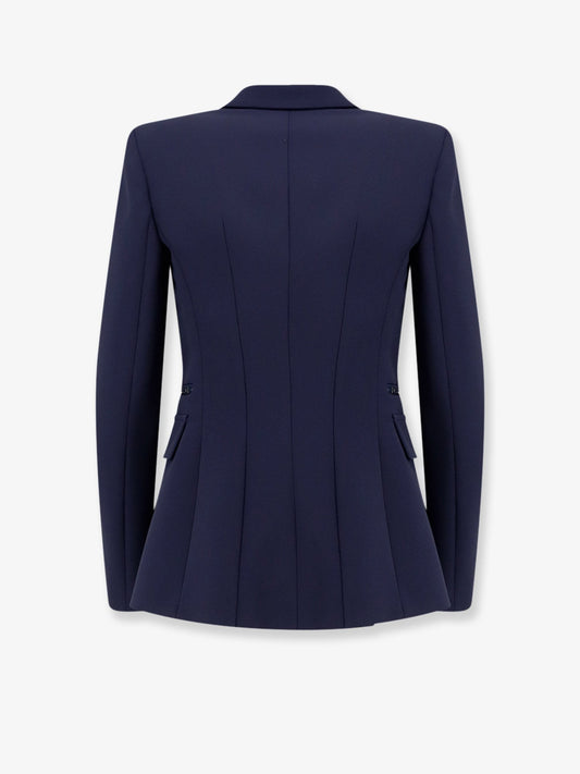 Slim fit blazer with gold logo clamps
