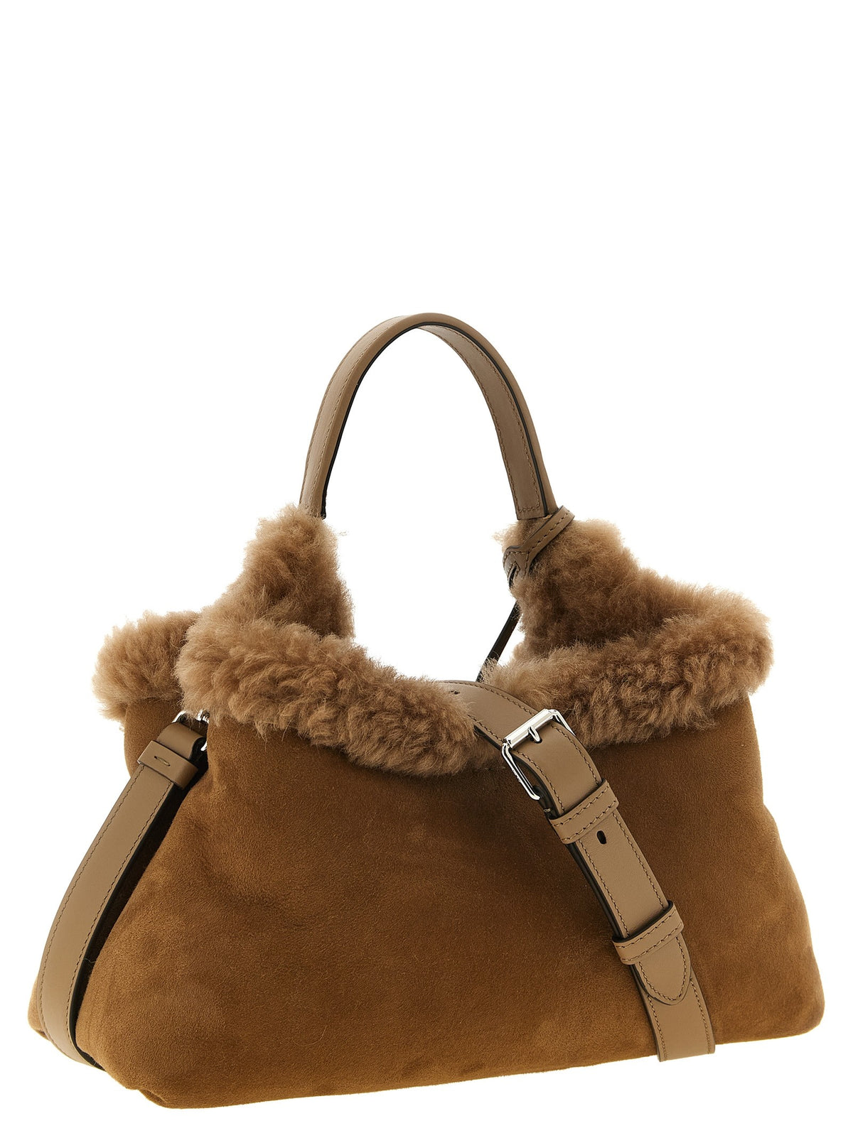 Small leather bucket bag