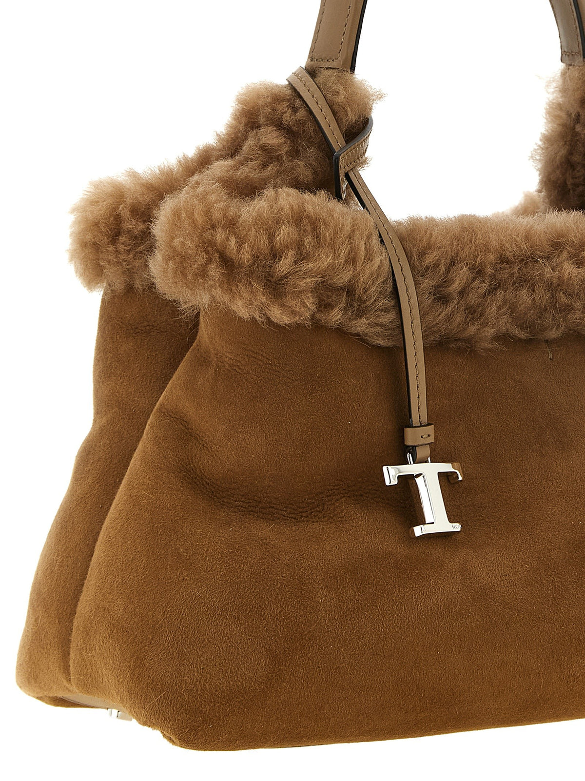 Small leather bucket bag