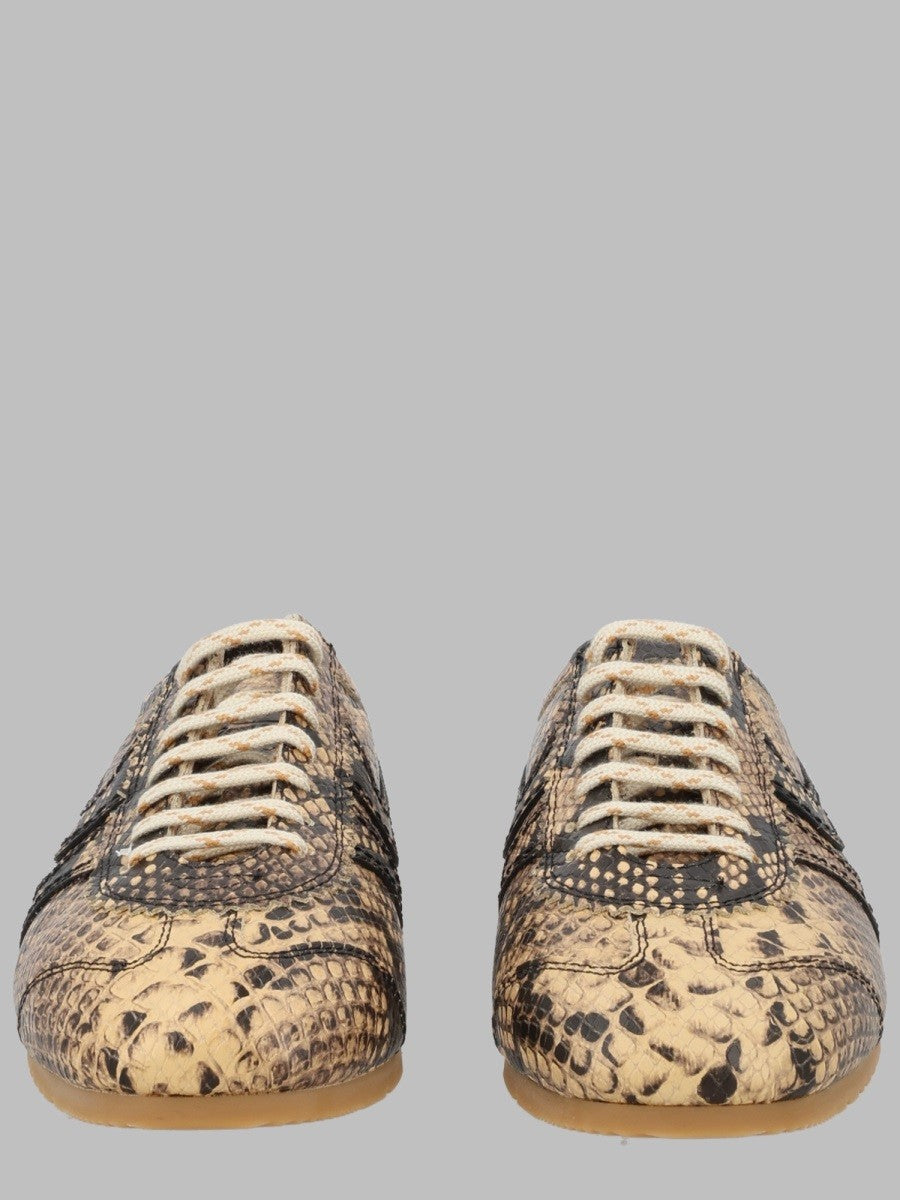 Sneaker in Pelle Effetto Pitone