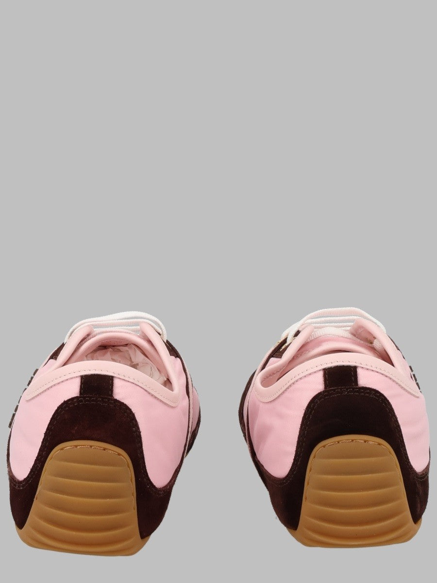 Sneaker Slim Con Dettagli In Suede