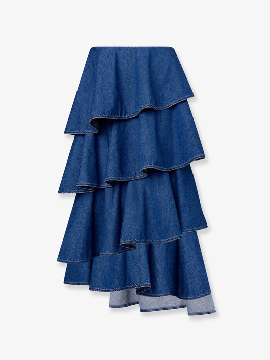 Spiral denim skirt