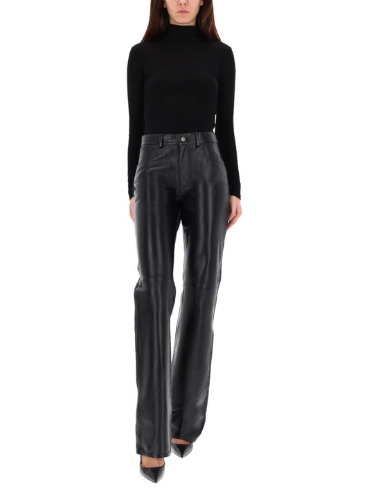 "STAR BLACK DENIM & LEATHER" PANTS