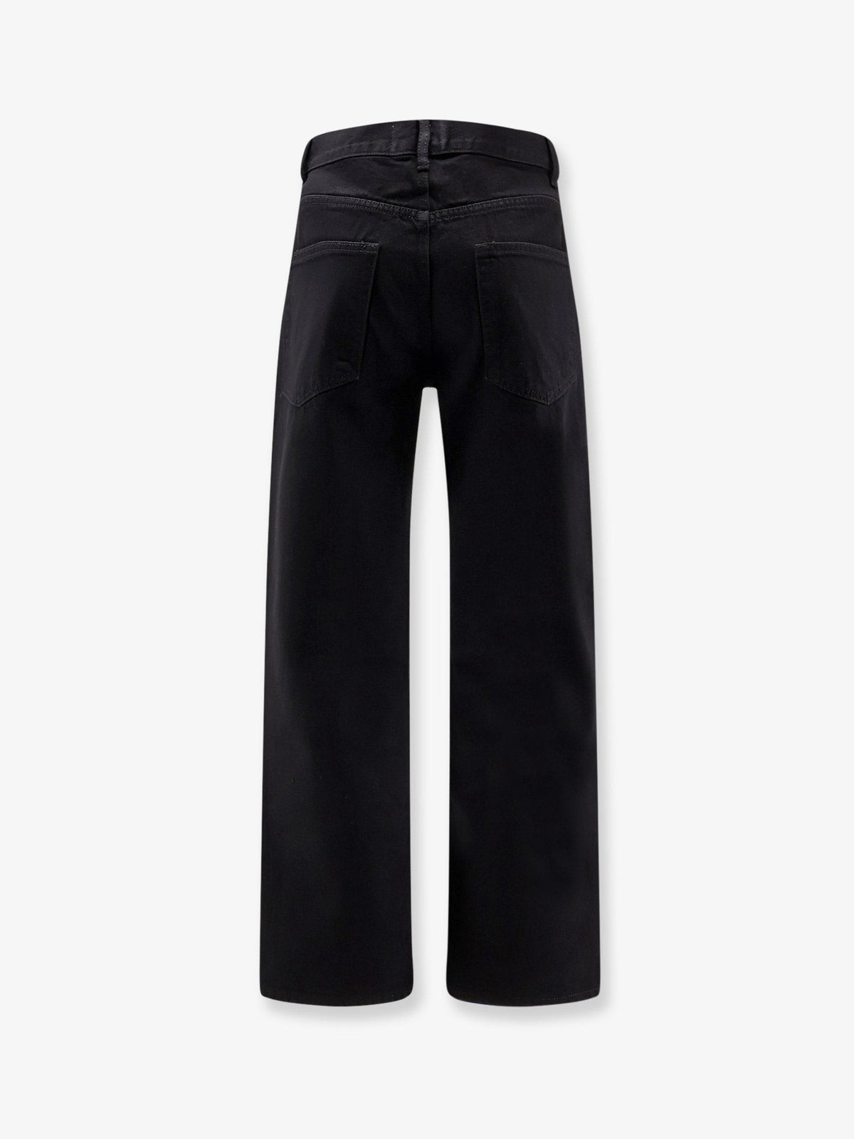 Straight fit black denim trousers