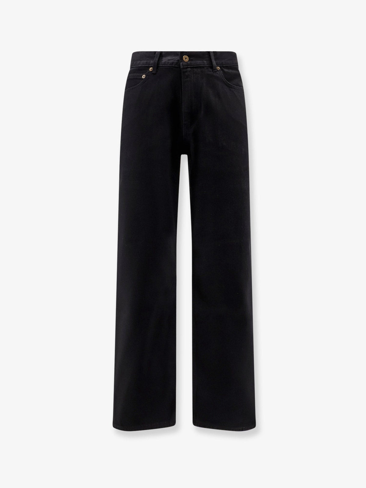 Straight fit black denim trousers